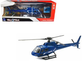 Eurocopter AS350 Helicopter Blue Metallic &quot;Police&quot; &quot;Sky Pilot&quot; Series 1/43 Di... - £31.87 GBP