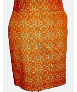 Rafaella Petite Womens Pencil Skirt Size 6P Orange White - £7.76 GBP