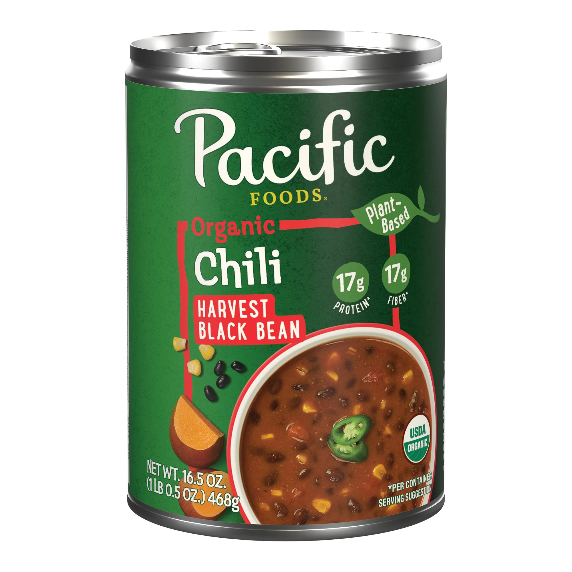 Pacific Foods Organic Harvest Black Bean Chili, Plant Based, 16.5 oz,  C... - £43.07 GBP
