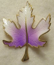 Vintage Enameled Leaf Brooch - $14.00