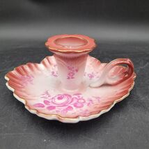 Vintage Bohemian Victorian Garden Porcelain Chamber Candlestick Candle H... - $12.86