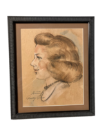 Rare Disneyland Art Corner Adult Portrait Artist Signed Audrey Ames 1960s - €145,76 EUR