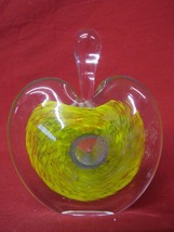 Art Glass  Green Heart Shaped Perfume Bottle w/Stopper - £23.67 GBP