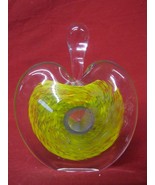 Art Glass  Green Heart Shaped Perfume Bottle w/Stopper - £23.52 GBP