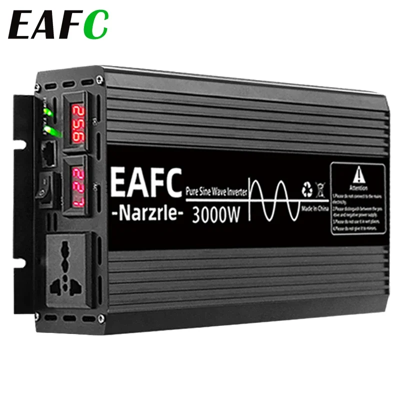 EAFC Car Inverter 4000W 3000W 2000W Power Pure Sine Wave Inverter DC 12V to AC - £106.36 GBP+