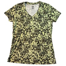 Under Armour Womens Green Print V-Neck Short Sleeve Tee, Size Medium - $15.99