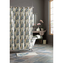 Croscill Mosaic Leaves Fabric Shower Curtain 72x72&quot; Spa Blue Bath Guestroom - £26.71 GBP