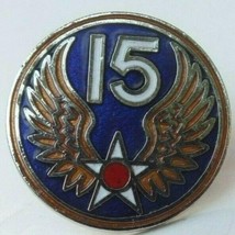 Vintage 15th Air Force Military Blue and Gold Color Lapel Pin - $9.89