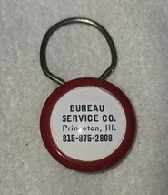 Farm Services FS Bureau Service Co. Princeton Illinois Keychain Red &amp; White - $14.01