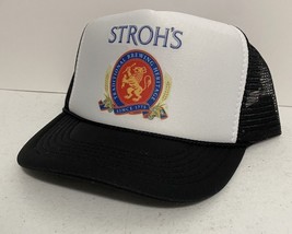 Vintage Strohs Beer Hat Trucker Hat snapback Black Party Cap Summer Cap - $17.56