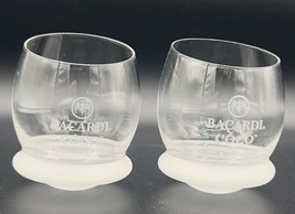 Vtg Bacardi Coco Cocktail rum wobble glass bat tumblers frosted barware. Lot(2) - £13.88 GBP