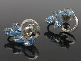 STAR ART 925 Sterling Silver - Vintage Blue Topaz Non Pierce Earrings - ... - £24.73 GBP