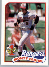 1989 Topps 177 Monty Fariss 1ST Draft Pick  Rookie Texas Rangers - £1.56 GBP