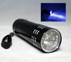 9 Uv Blacklight Ultra Violet Led Flashlight Torch Lamp Light 9 Bulbs Camping - £3.97 GBP