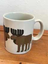 Vintage Taylor &amp; Ng Brown Reindeer MODERNIST Ceramic Coffee Mug Cup – 3 and 5/8t - £7.46 GBP