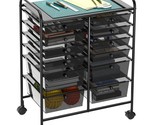 Simplehouseware 12-Drawers Rolling Storage Cart, Black - £97.10 GBP