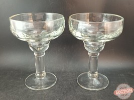 2 Clear Margarita Glasses HEAVY, THICK Glass - £18.58 GBP