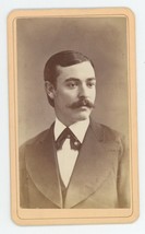 Antique CDV Circa 1870s Handsome Man With Mustache In Suit Lamson Portland, ME - £9.59 GBP