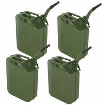 4Pc 5 Gallon Military Style Jerry Green Can Storage Steel Tank 20L - £189.71 GBP