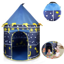 Blue Night Sky Castle House Indoor/Outdoor Kids Play Tent For Girls Boys... - $64.99