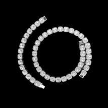 Hip Hop Men Necklace Bracelet Earrings Ring Combo Set 12mm Iced Out Bling Square - £55.31 GBP