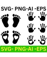 Baby Footprints PNG: baby feet handprints (Digital Download). - $32.10 MXN