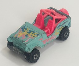 Hot Wheels 1990 Trailbuster Jeep Model CT Wheels Teal Pink No Windshield - $1.97