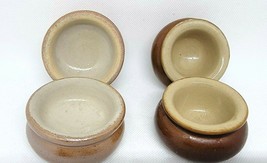 4 Stoneware SALT SPICE Bowls PEARSONS England France 2 Patterns Vintage - £17.38 GBP