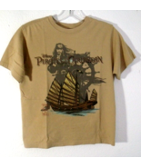 Disney Pirates of the Caribbean Beige T Shirt Boys Size M Short Sleeve - $15.95