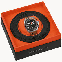 Bulova Watch Black Dial Leather Strap Racer Chronograph 98B427  FREE BLUE HAT - £444.76 GBP