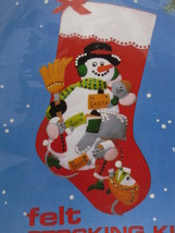 Felt Christmas Stocking Kit Snowman &amp; Mice #759 Titan Needlecraft  - £12.65 GBP