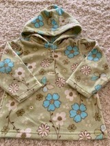 Carters Girls Green Blue White Flowers Hoodie Fleece Long Sleeve Shirt 1... - $91.54 MXN