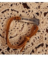 Inspirational Bracelet ~ BE YOUR OWN HERO ~ Adjustable ~ Silver w/Brown ... - $363.95 MXN