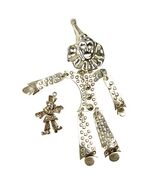 Mexico Sterling Silver Large Mobile Clown Brooch &amp; Small Mobile Clown Pe... - €106,32 EUR