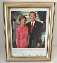 Laura and George W. Bush Photo 8 x 10 Framed Signed imprint - £7.41 GBP