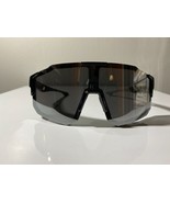 men&#39;s cycling glasses with black frame and gray mirror lenses - $9.50