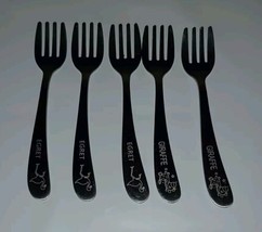 Vintage Stainless Steel Denmark Infant Baby Fork Giraffe and Egret 5&quot; Se... - $22.99