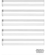 Blank Appalachian Dulcimer Tab/Standard Notation Sheets/Set of 8 Sheets - $6.99