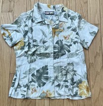 Caribbean Joe Women&#39;s Petit Small (P/S) Hawaiian Silk Rayon Floral Shirt - £13.36 GBP