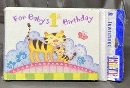 Zoo Animals 1st Birthday Party Invitations &amp; Envelopes 8 ct - $2.49