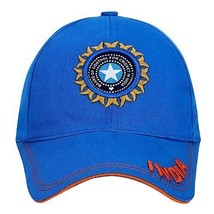 Indian Cricket Cap for Men in Blue Cricket Team Cap Free Size Adjustable... - £15.85 GBP