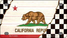 California Racing Flag Novelty Mini Metal License Plate Tag - £11.76 GBP