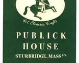 Publick House Grog List Sturbridge Massachusetts 1940&#39;s Wine  - $19.80