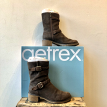 6-6.5 - Aetrex Brown Moto Waterproof Arch Support Nora Boots NEW w/ Box 0420AM - £63.75 GBP