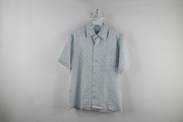 Vtg 60s 70s Streetwear Mens S Geometric Striped Short Sleeve Button Shirt USA - £47.44 GBP