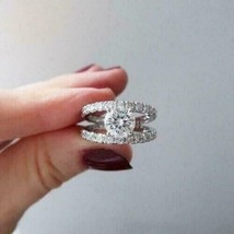 Split Shank Engagement Ring 2.25Ct White Moissanite 925 Sterling Silver Size 7.5 - £123.33 GBP
