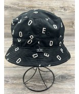 DOPE Bucket Hat Men&#39;s Size Small/Medium Black With White All-Over Spell-Out - £13.18 GBP