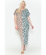 Women&#39;s Front Slit Dolman Leopard Print Maxi Dress - $43.48 CAD