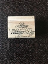 Stampin Up Happy Wedding Day Calligraphy Sentiment Rubber Stamp - £7.90 GBP