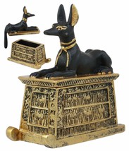 Ebros Egyptian God Hieroglyphic Anubis Dog Egyptian Miniature Cartouche Box - £11.15 GBP